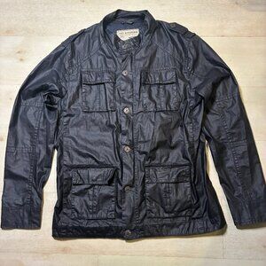 NO EXCESS Dutch Origin Men's Casual Field Navy Blue Linen-Denim Jacket Size XL